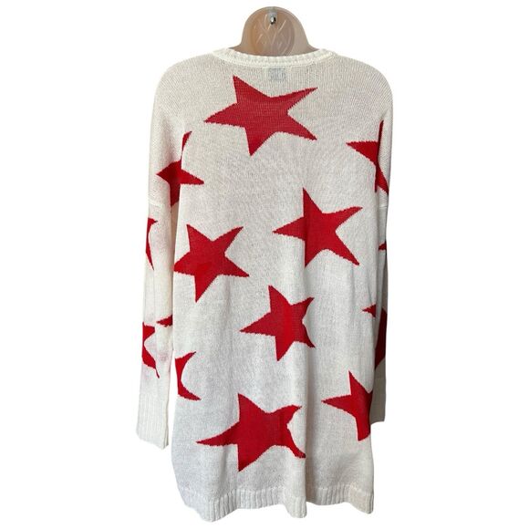 Show Me Your Mumu Bronson Star Tossed Red Star Oversized Pullover Sweater Sz XS - Picture 14 of 16